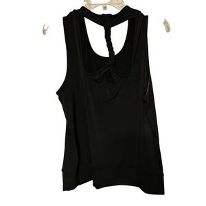 George size XL black sleeveless scoop neck top with back cut out & stretch